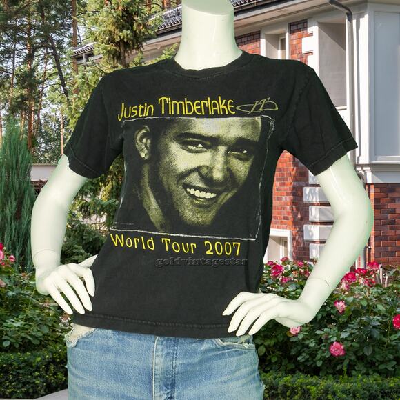 Y2K Vintage Justin Timberlake World Tour 2007 T Shirt S - Picture 1 of 8